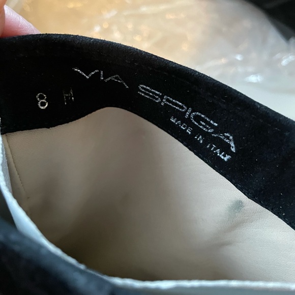 NEW Via Spiga NETTARE Black Suede Wedge Boots Sz 8 - Picture 8 of 10